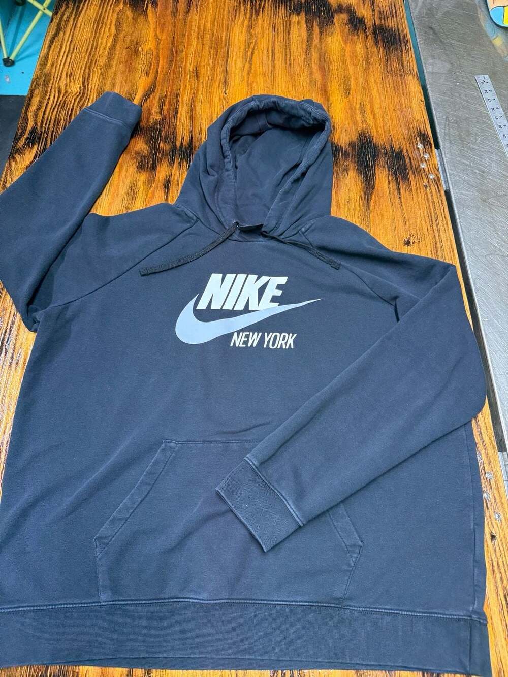 Nike New York Hoodie Size XXL Black Pullover Sweatshirt Spell Out